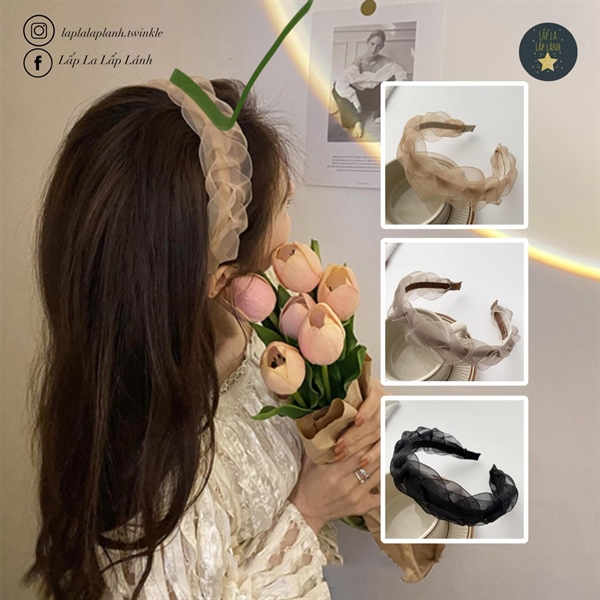 Byladies Băng đô voan Beige