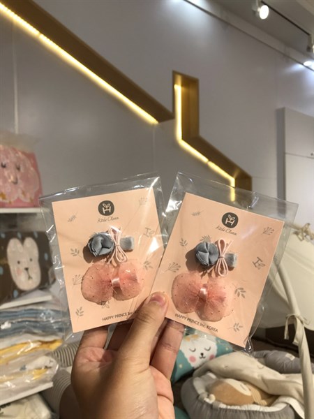 HappyPrince Kẹp tóc-Nơ (chấm vàng) Hoa Hồng Xanh