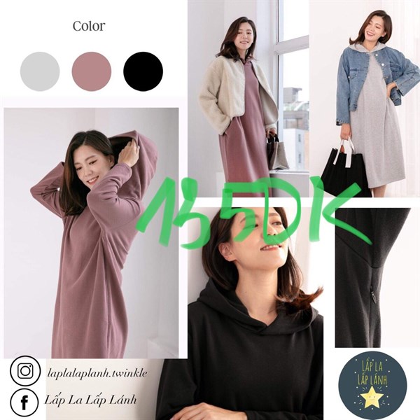 Konny Đầm Bỉm Sữa Có Mũ màu Đen