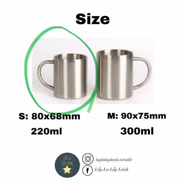 PrettyHeart Ly inox in mặt bé size 220ml