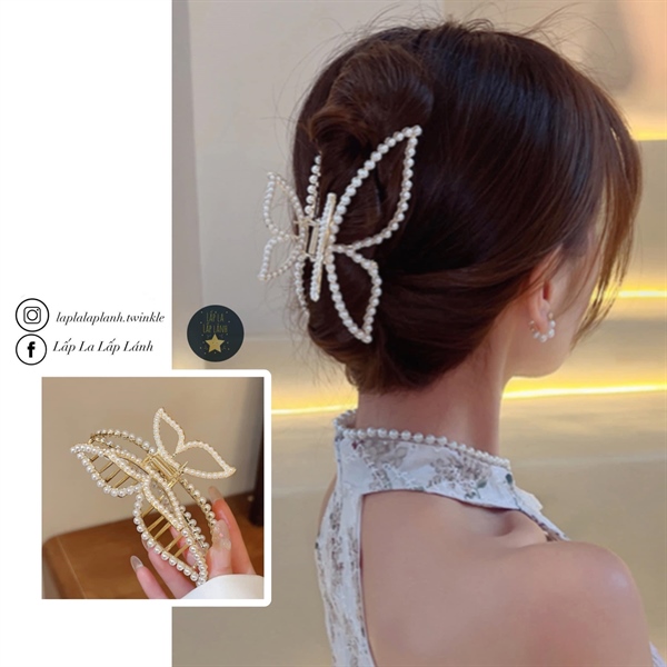 Byladies Kẹp tóc bướm ngọc trai
