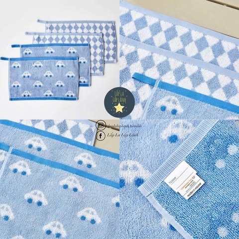 Modernhouse Set khăn Ô tô 4p Xanh blue caro