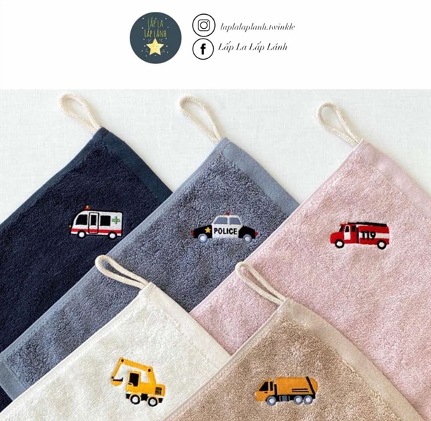 Hansday Set khăn thêu Ô tô 5p