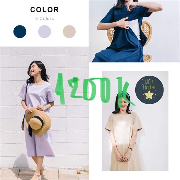 Konny Đầm Bỉm Sữa Trơn màu Be