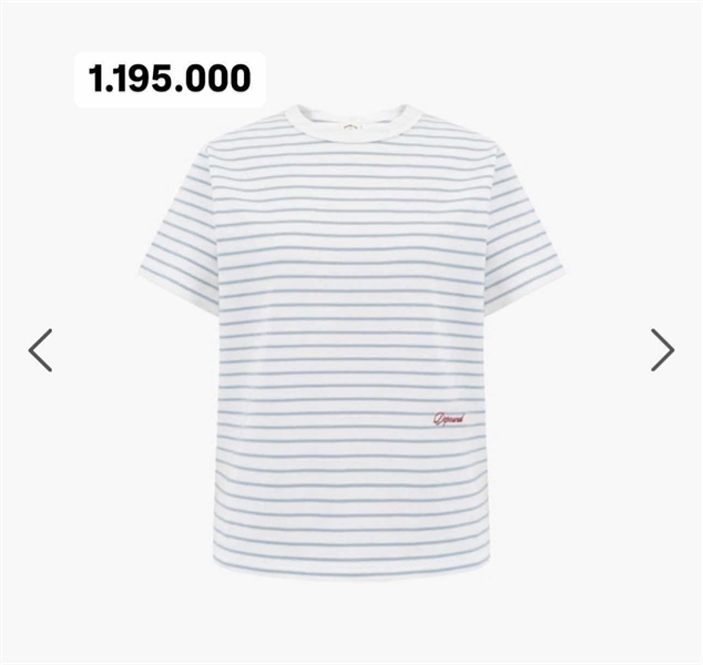 Depound Áo thun sọc ngang nền trắng