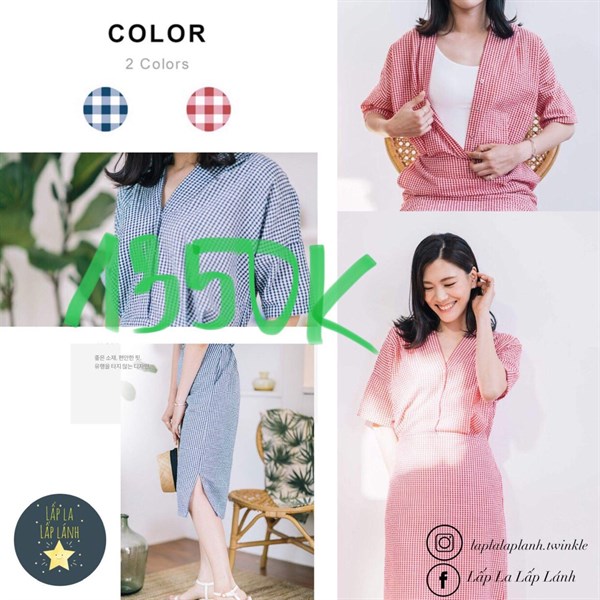 Konny Đầm Bỉm Sữa Caro tay ngắn màu Đỏ