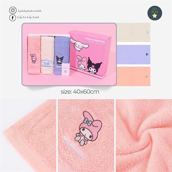 Renoma Set khăn mặt Sanrio 3p
