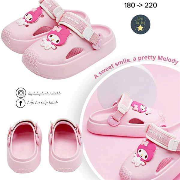 Shoelamode Sục nhựa melody hồng size 210