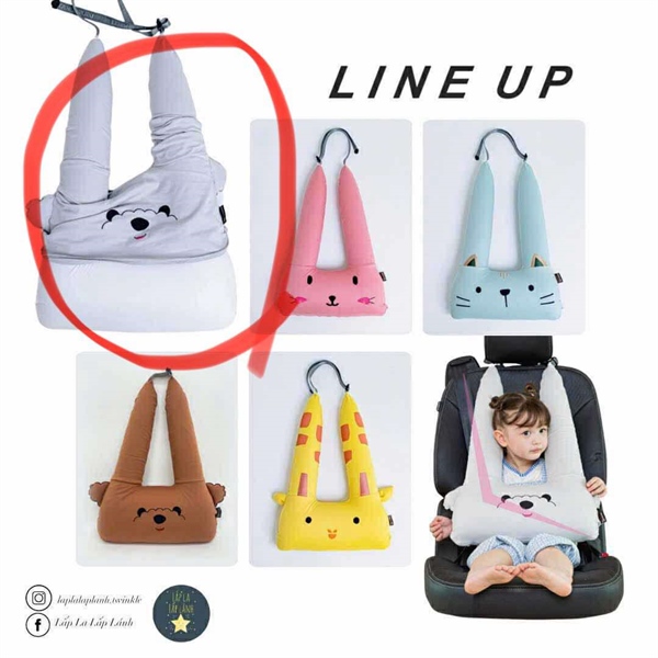 Kangaruru Gối ôm carseat Cún xám