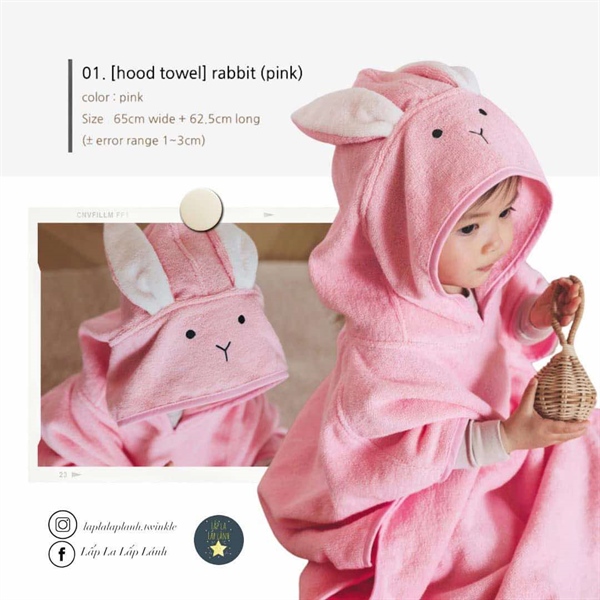 Koongskoongs Khăn choàng thỏ hồng