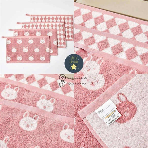 Modernhouse Set khăn 4p Hồng caro
