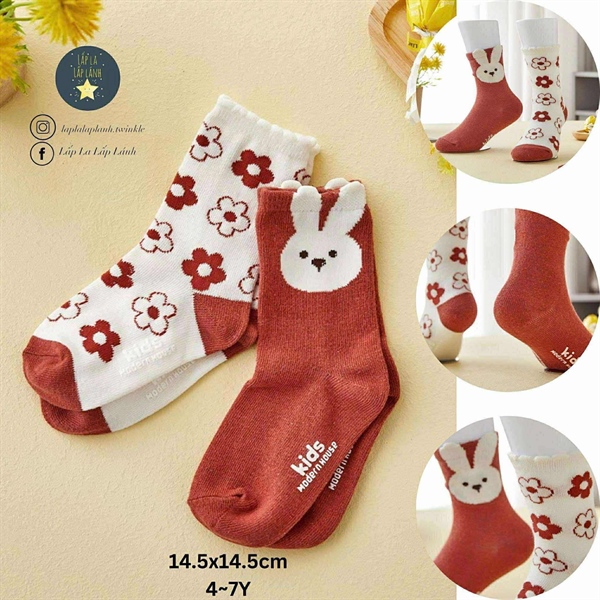 ModernHouse Set vớ 2p Rabbit Daisy size 4-7Y