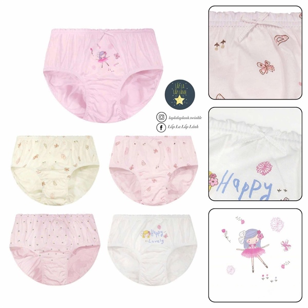 Dingdongdang Set quần chip 5p Happy Lovely size 65
