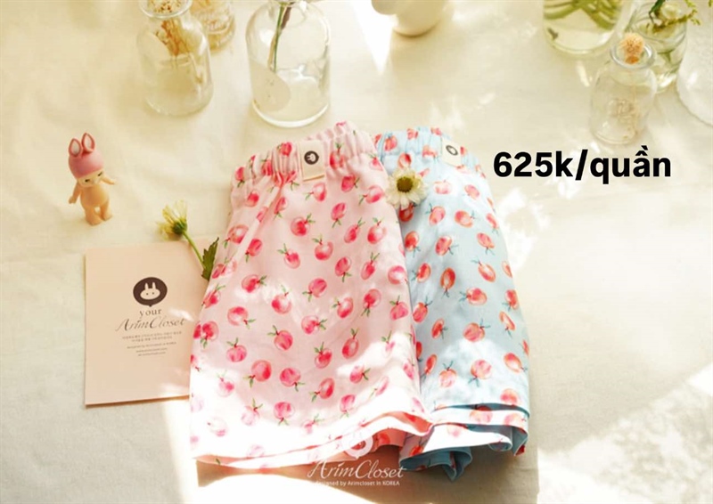 Arimcloset Quần hoạ tiết Cherry nền Xanh 24-36M size M