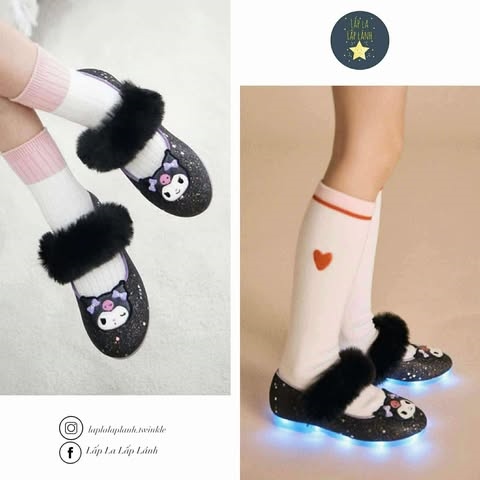 Shoopenkids Giày bệt HPKWFEFT2S quai lông