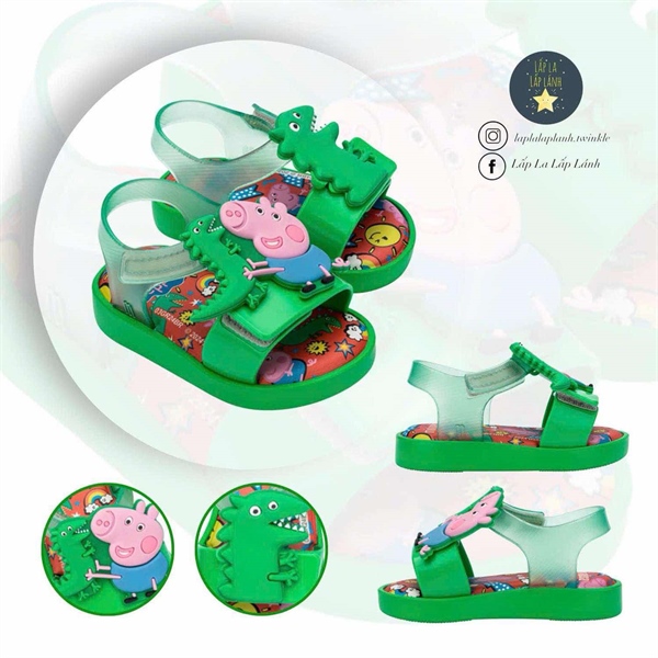 Minimelissa Sandal MSKCE2TSJP11GRN Peppa xanh lá size 160
