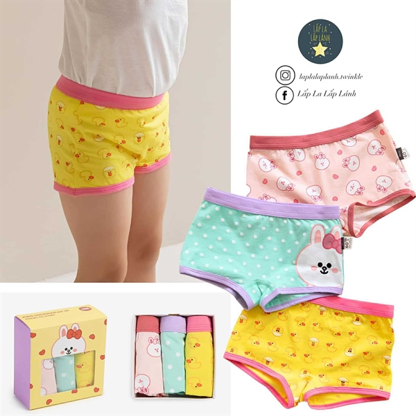 Dailylike Set quần chip Girls Linefriend 3p size 70