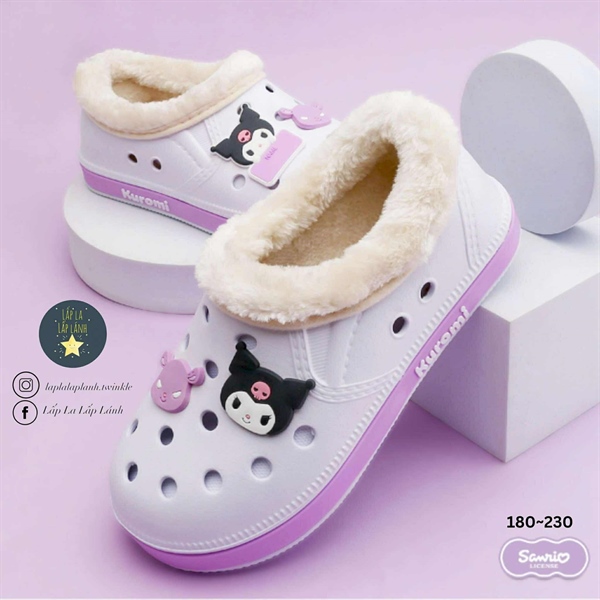 Shoelamode Giày nhựa lót lông Kuromi