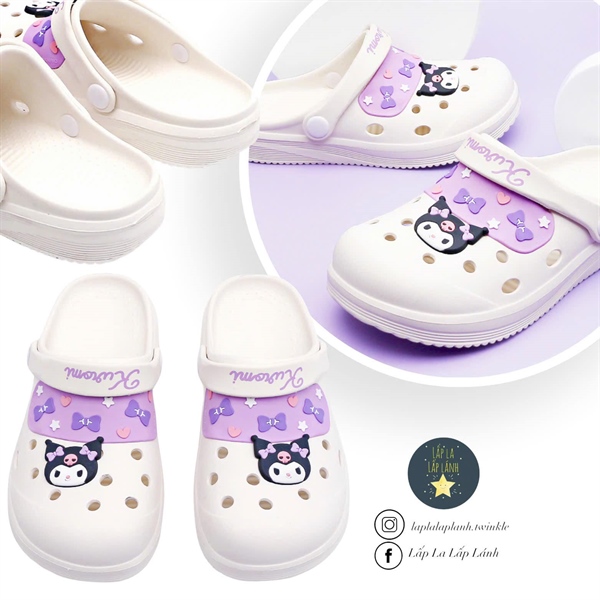 Shoelamode Sục nhựa kuromi trắng size 180