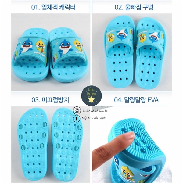 Aizoum Dép nhà tắm babyshark size 180 Blue