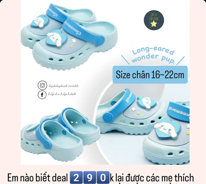 Shoelamode Sục nhựa Cinnamoroll Love size 160