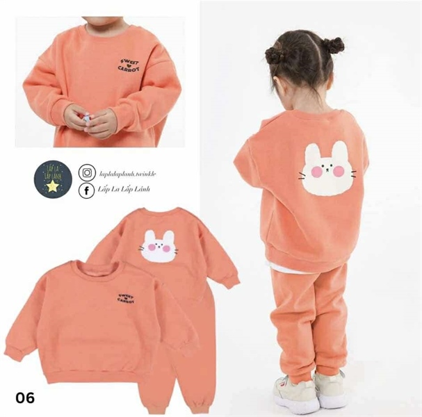 Kidscomo Đồ bộ Cam carrot số 06 size 3-4y
