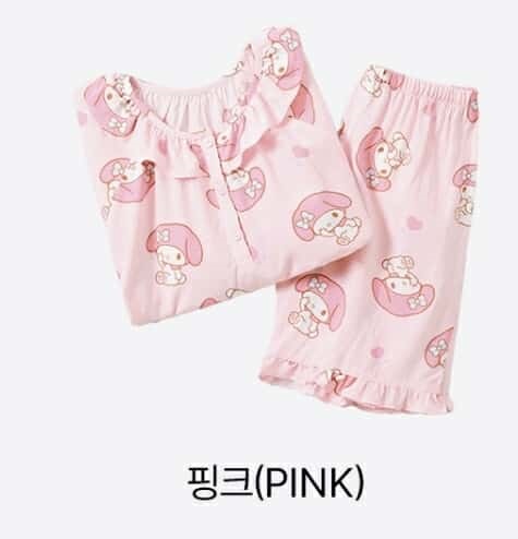 Spaokids Pyjama SPPPE38KU1 My Melody hồng cổ bèo tay ngắn size 140