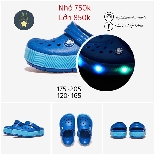 Crocs Sandal CRS210465 Xanh đèn size 175