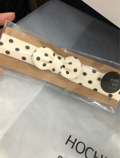 Uidong Hairband-Nơ Chấm bi