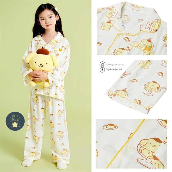 Spaokids Set pyjama Pompompurin dài tay size 140