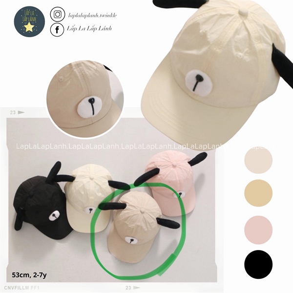Rangubebe Nón kết tai gấu Beige