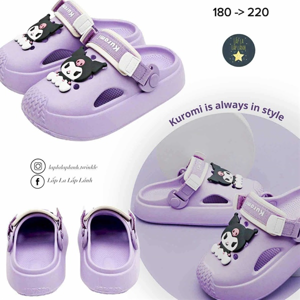 Shoelamode Sục nhựa kuromi tím size 210