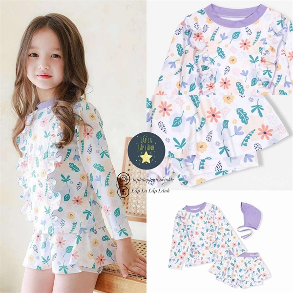 Bayb Set đồ bơi 3p màu tím size S