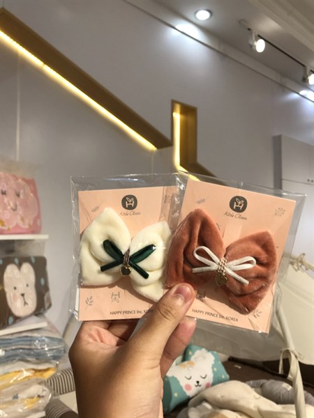 HappyPrince Kẹp tóc- Nơ to Nhung Trắng
