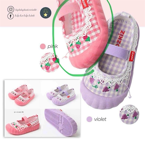 Ozkiz Slip on Hồng ren size 170