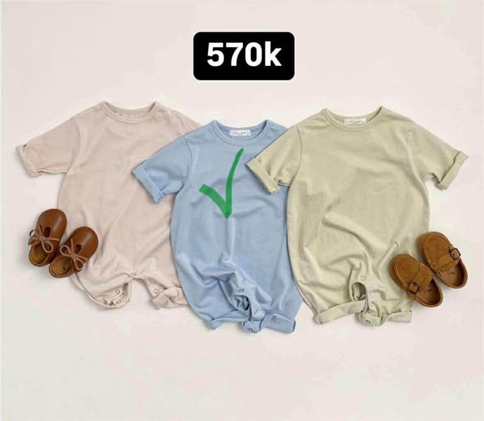 Oottobebe Bodysuit xanh trơn size 0-6m