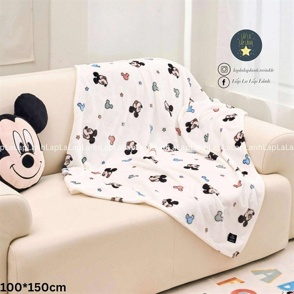 ModernHouse Chăn lông Mickey Trắng 100x150