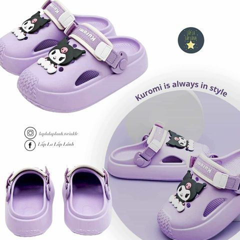 Shoelamode Sục nhựa kuromi tím size 220