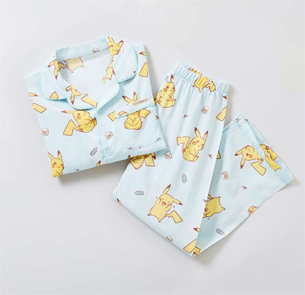 Spaokids Set pyjama Pikachu dài tay cổ V size 160