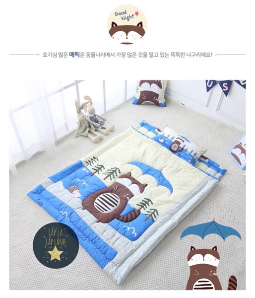 Beautehouse Set Ngủ Gấu Mèo Eric Chăn Dày