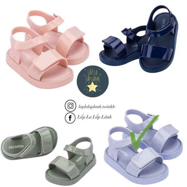 Minimelissa Sandals bò sữa Nâu đế Hồng size 140