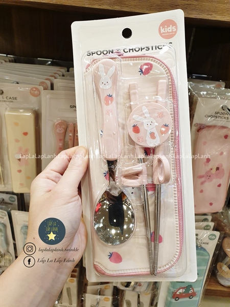 Modernhouse Set muỗng đũa tập gắp Thỏ hồng