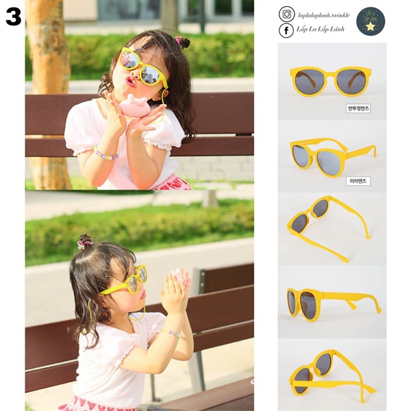 Ankyong Kính mát mẫu 3 Vàng Đen