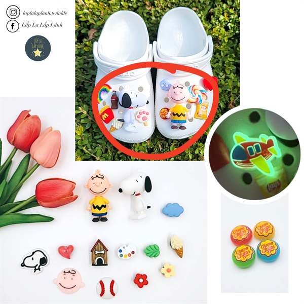Crocs Charm Snoopy và cậu bé vàng