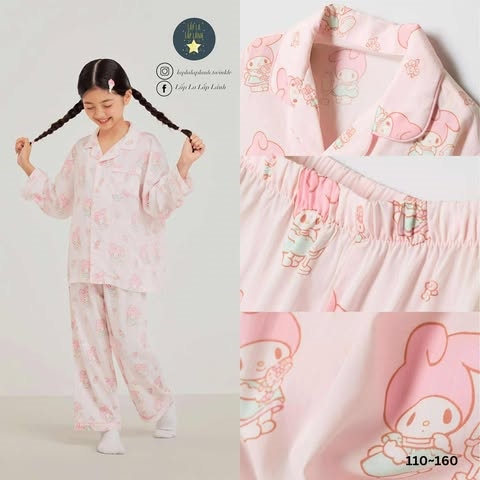 Spaokids Set pyjama SPPPF49KU1 dài tay cổ V