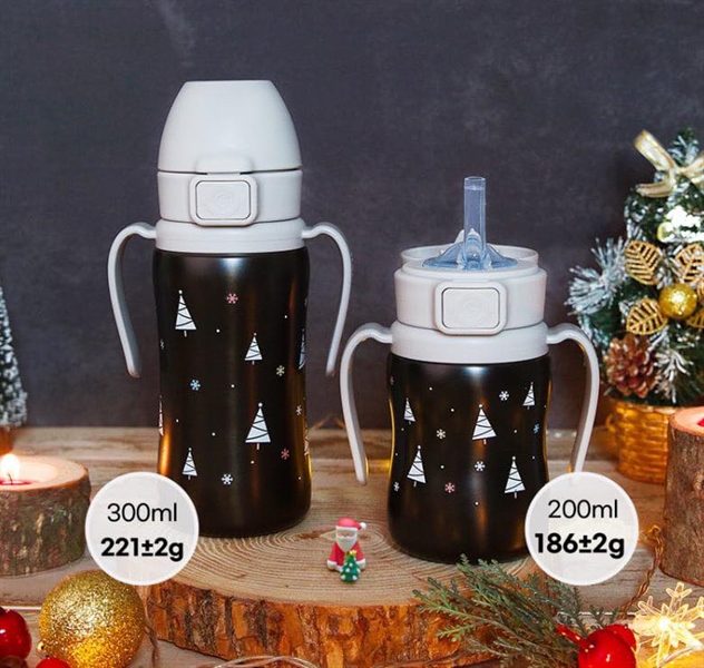 Grosmimi Bình Cây thông trắng nền đen 300ml