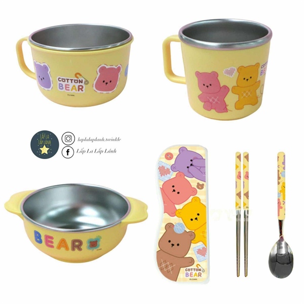 Dongyang Set muỗng đũa kèm hộp đựng cotton bear