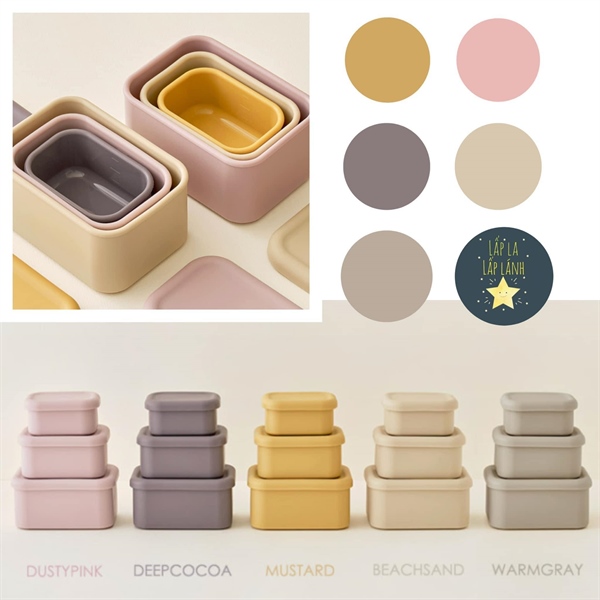 Coaacoaa Hộp trữ thức ăn Pink size M + L