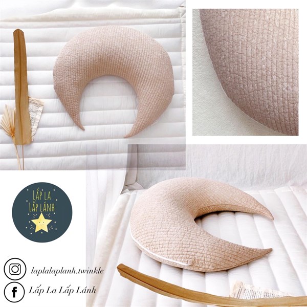 Dottodot Moon pillow vân sọc beige bamboo 65x56cm
