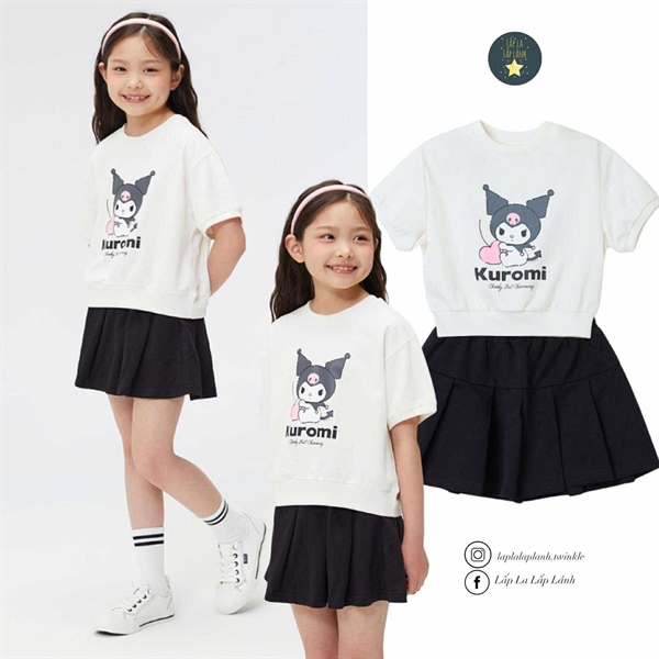 Spaokids Set quần áo Kuromi đen